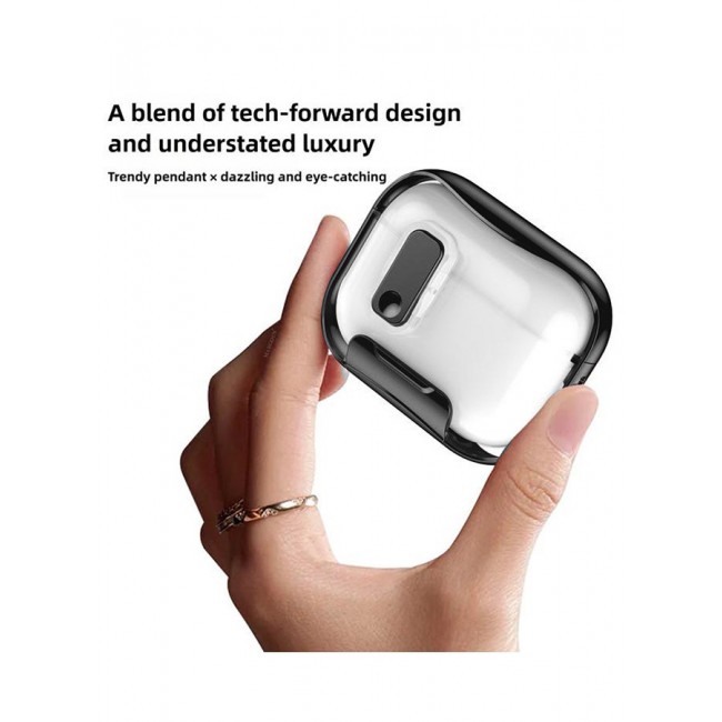 MARGOUN Clear Case for AirPods Pro 3 with Secure Lock and Keychain Attachment Clear Black