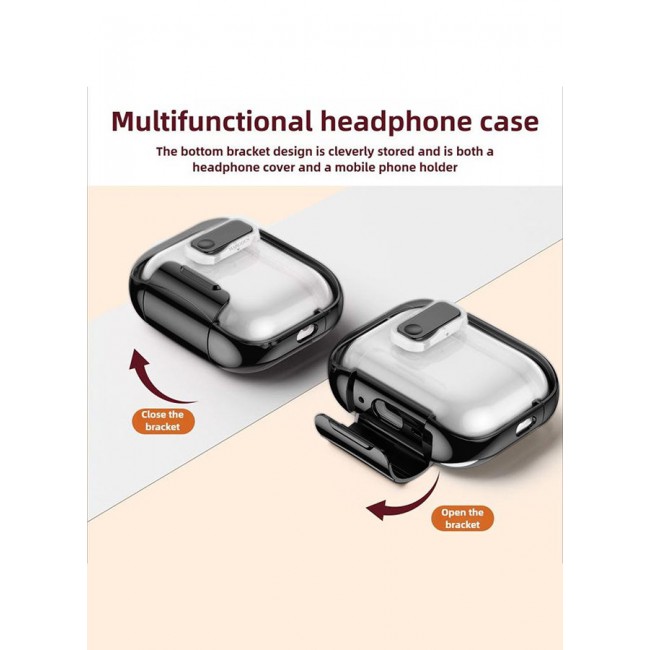 MARGOUN Clear Case for AirPods Pro 3 with Secure Lock and Keychain Attachment Clear Black