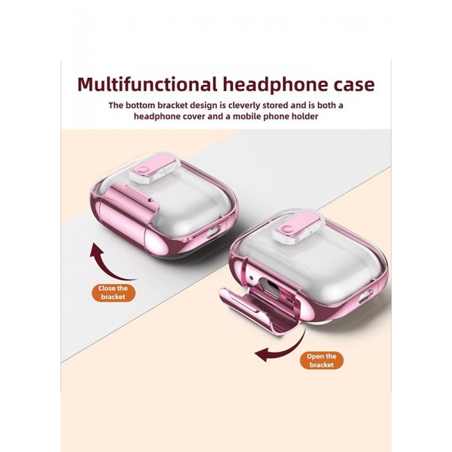 MARGOUN Clear Case for AirPods Pro 3 with Secure Lock and Keychain Attachment Clear Pink