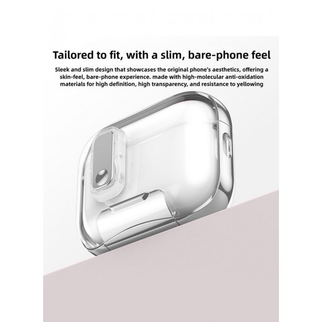 MARGOUN Clear Case for AirPods Pro 3 with Secure Lock and Keychain Attachment Clear Silver