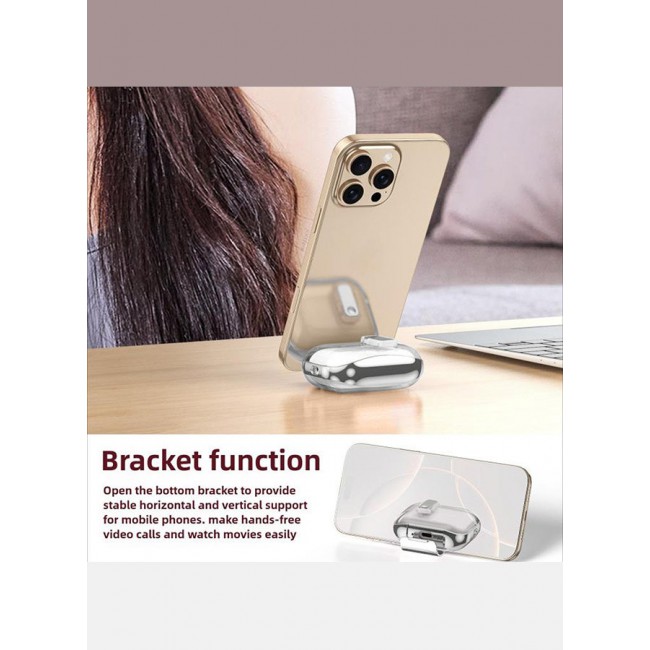 MARGOUN Clear Case for AirPods Pro 3 with Secure Lock and Keychain Attachment Clear Silver