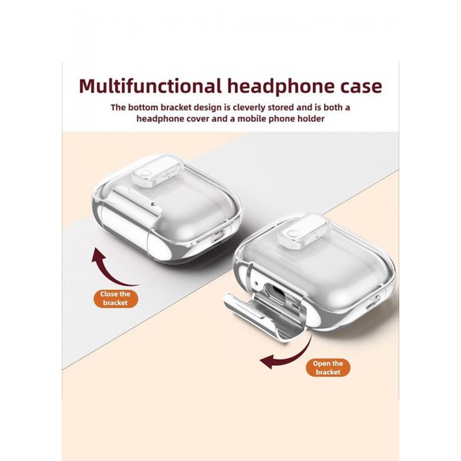 MARGOUN Clear Case for AirPods Pro 3 with Secure Lock and Keychain Attachment Clear Silver