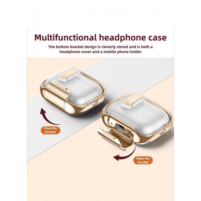 MARGOUN Clear Case for AirPods Pro 3 with Secure Lock and Keychain Attachment Clear Gold