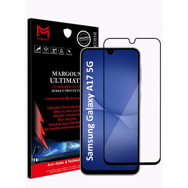 MARGOUN 3D Tempered Glass Screen Protector for Samsung Galaxy A17 5G – 6GB RAM / 128GB Storage Clear-1