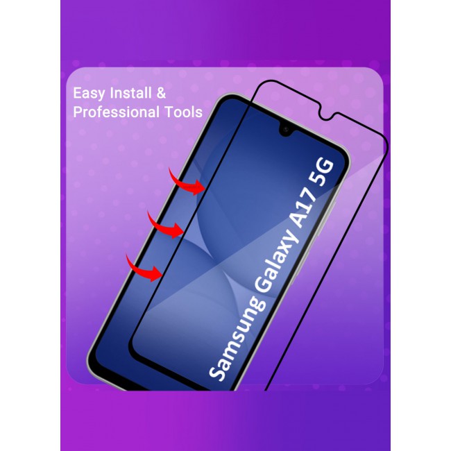 MARGOUN 3D Tempered Glass Screen Protector for Samsung Galaxy A17 5G – 6GB RAM / 128GB Storage Clear-1
