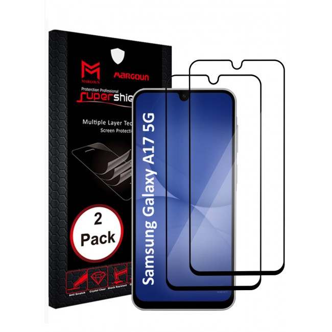 MARGOUN 2 Pieces 3D Tempered Glass Screen Protector for Samsung Galaxy A17 5G – 6GB RAM / 128GB Storage Clear-2