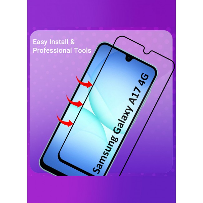MARGOUN Full Coverage 3D Screen Protector for Samsung Galaxy A17 Dual SIM 4G – 6GB RAM / 128GB Storage Clear-1