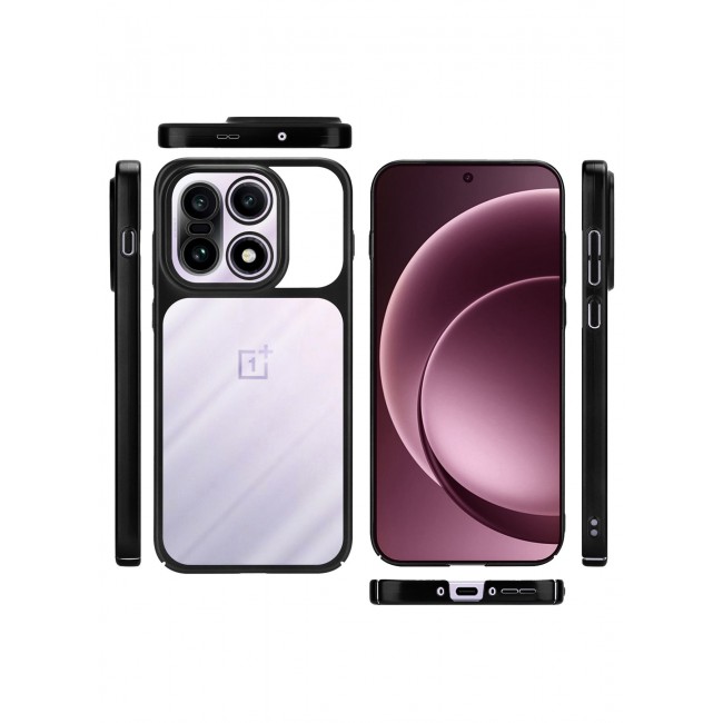 MARGOUN Slim Protective PC Cover for OnePlus 15 - Reinforced Corners and Camera Lens Protection Clear - Side Black-1