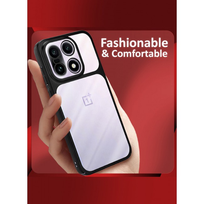 MARGOUN Slim Protective PC Cover for OnePlus 15 - Reinforced Corners and Camera Lens Protection Clear - Side Black-1