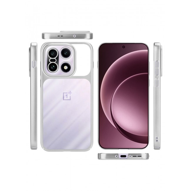 MARGOUN Slim Protective PC Cover for OnePlus 15 - Reinforced Corners and Camera Lens Protection Clear - Side Silver-1
