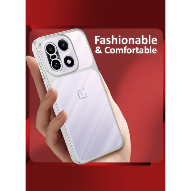 MARGOUN Slim Protective PC Cover for OnePlus 15 - Reinforced Corners and Camera Lens Protection Clear - Side Silver-1