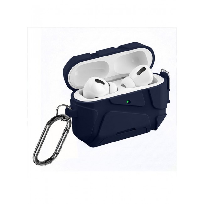 MARGOUN Heavy-Duty Protective Case for AirPods Pro 3 with Secure Lock, Keychain Clip and LED Window blue