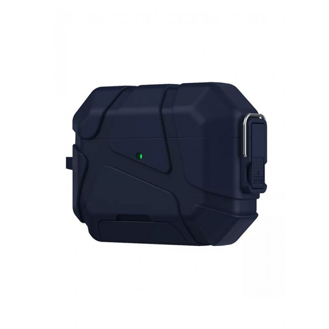 MARGOUN Heavy-Duty Protective Case for AirPods Pro 3 with Secure Lock, Keychain Clip and LED Window blue