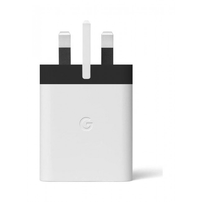 Google 30W USB-C Fast Charging Wall Adapter with 3-Pin Plug and Advanced Safety Protection White