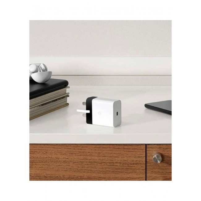 Google 30W USB-C Fast Charging Wall Adapter with 3-Pin Plug and Advanced Safety Protection White