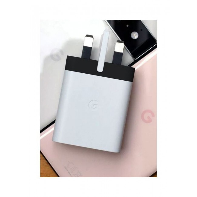 Google 30W USB-C Fast Charging Wall Adapter with 3-Pin Plug and Advanced Safety Protection White
