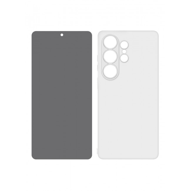 MARGOUN Minimalist Frosted Back Case for Galaxy S26 Ultra – Slim Soft-Touch Protective Cover with Privacy Screen Protector White-2
