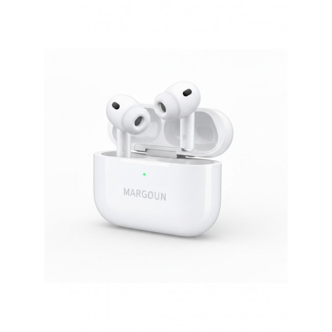 MARGOUN Bluetooth Pro 3 Wireless Earbuds, Bluetooth Headphones, Active Noise Cancellation, High-Fidelity Sound, H2 Chip, USB-C Charging - White
