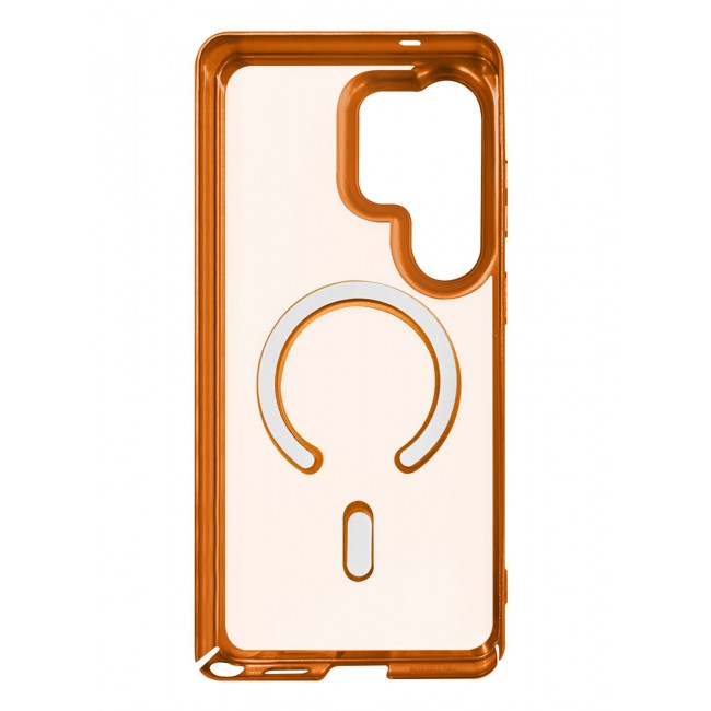 MARGOUN Magnetic Electroplated Protective Case for S26 Ultra - Transparent Back and Lens Shield Cosmic Orange