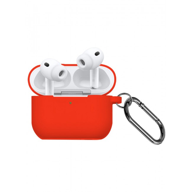 MARGOUN Compatible With AirPods Pro 3 (3rd Generation) 2025 Case Cover Silicone Protective with Keychain – Shock-Resistant And Anti-Scratch- Red red