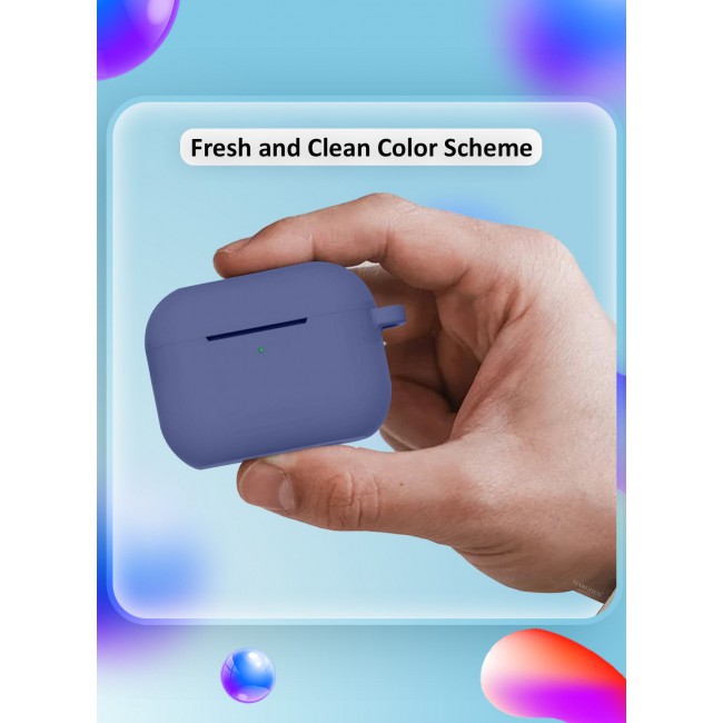MARGOUN Compatible With AirPods Pro 3 (3rd Generation) 2025 Case Cover Silicone Protective with Keychain – Shock-Resistant And Anti-Scratch- LightBlue LightBlue