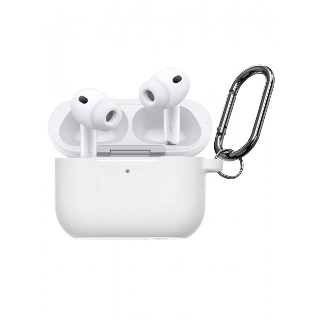 MARGOUN Compatible With AirPods Pro 3 (3rd Generation) 2025 Case Cover Silicone Protective with Keychain – Shock-Resistant And Anti-Scratch- White white