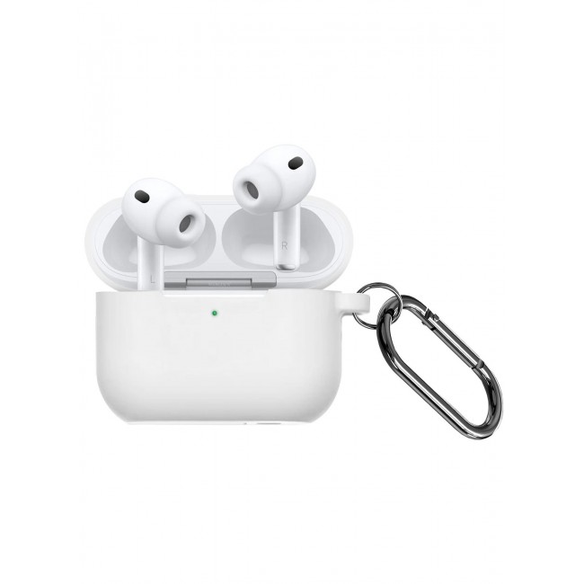 MARGOUN Compatible With AirPods Pro 3 (3rd Generation) 2025 Case Cover Silicone Protective with Keychain – Shock-Resistant And Anti-Scratch- White white