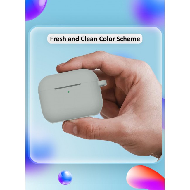 MARGOUN Compatible With AirPods Pro 3 (3rd Generation) 2025 Case Cover Silicone Protective with Keychain – Shock-Resistant And Anti-Scratch- Grey grey
