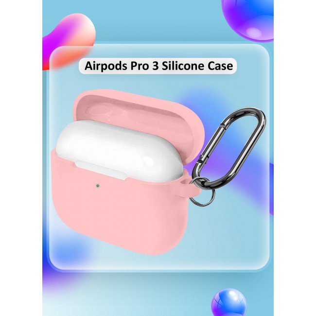 MARGOUN Compatible With AirPods Pro 3 (3rd Generation) 2025 Case Cover Silicone Protective with Keychain – Shock-Resistant And Anti-Scratch- Pink pink