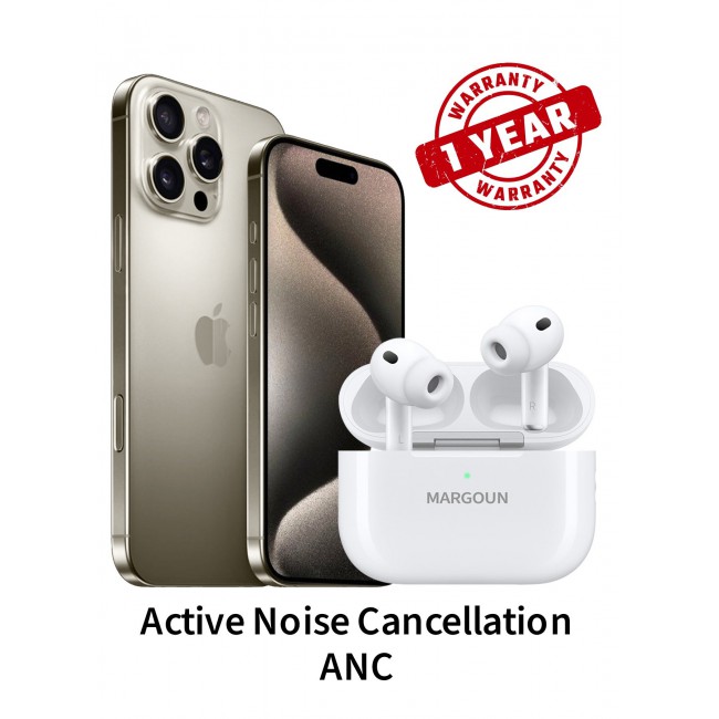 MARGOUN Wireless Earbuds Pro 2 (2rd Generation) 2022 with Active Noise Cancelation ANC , Adaptive Transparency and 30-Hour Battery Life for Apple iPhone 15 Pro Max - White White-15PM
