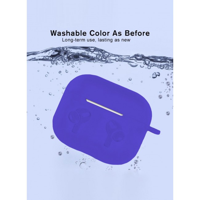 MARGOUN Compatible With AirPods 3 (3rd Generation) 2021 Soft Silicone Case Cover with Keychain - Shock-Resistant And Anti-Scratch- Purple purple