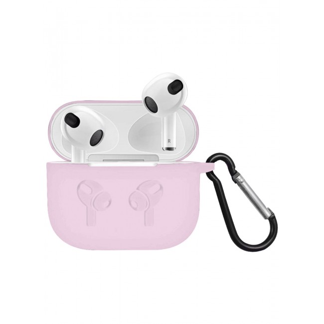 MARGOUN Compatible With AirPods 3 (3rd Generation) 2021 Soft Silicone Case Cover with Keychain - Shock-Resistant And Anti-Scratch- Sandpink Sandpink