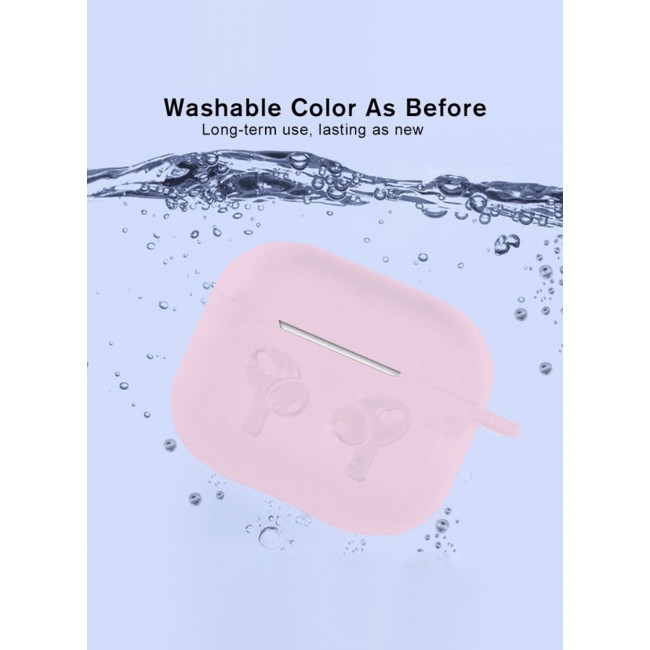 MARGOUN Compatible With AirPods 3 (3rd Generation) 2021 Soft Silicone Case Cover with Keychain - Shock-Resistant And Anti-Scratch- Sandpink Sandpink