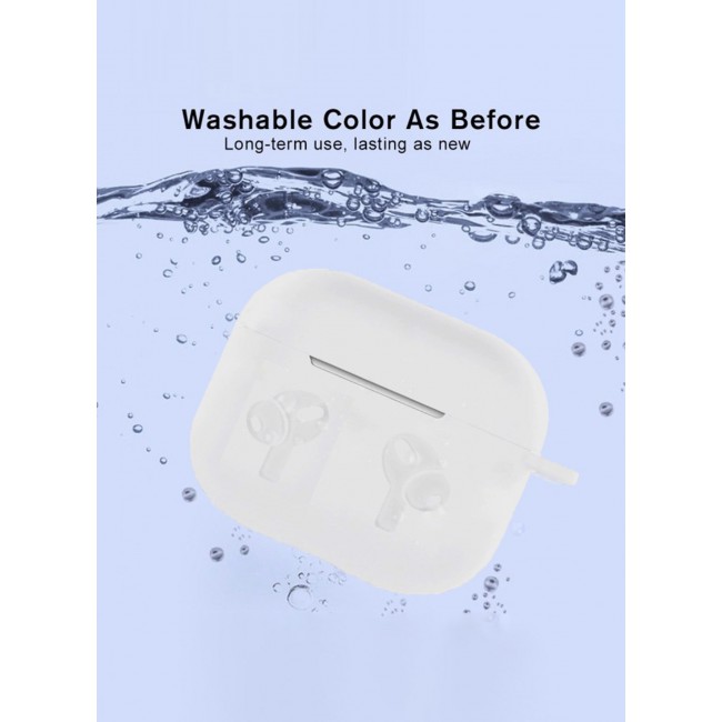 MARGOUN Compatible With AirPods 3 (3rd Generation) 2021 Soft Silicone Case Cover with Keychain - Shock-Resistant And Anti-Scratch- White white