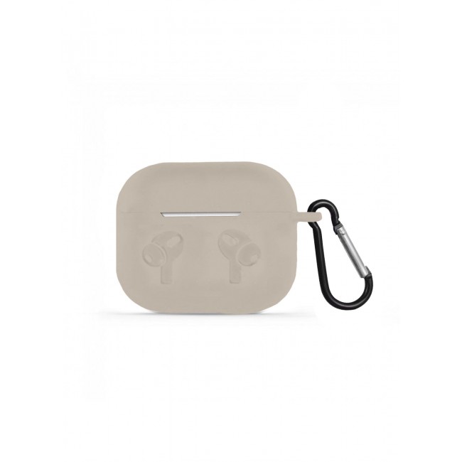 MARGOUN Compatible With AirPods 3 (3rd Generation) 2021 Soft Silicone Case Cover with Keychain - Shock-Resistant And Anti-Scratch- Beige beige