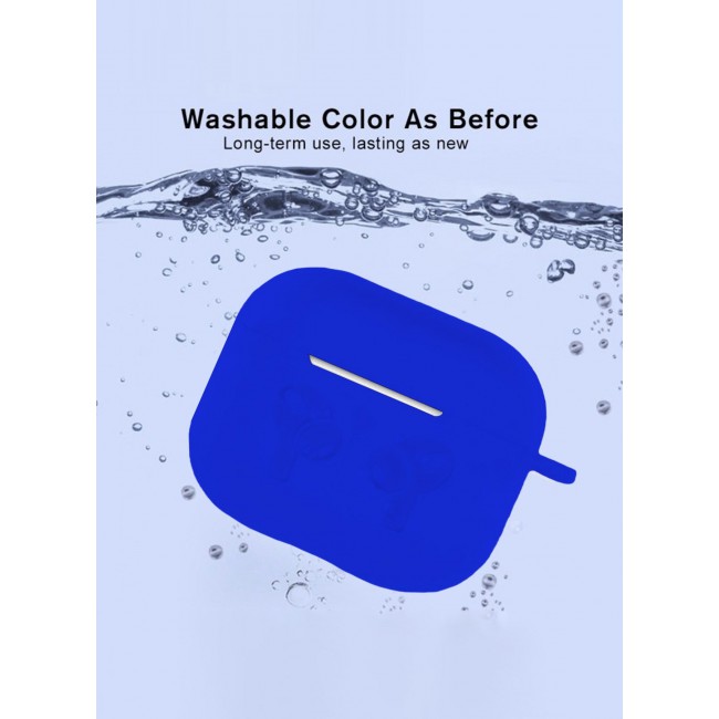 MARGOUN Compatible With AirPods 3 (3rd Generation) 2021 Soft Silicone Case Cover with Keychain - Shock-Resistant And Anti-Scratch- Blue blue