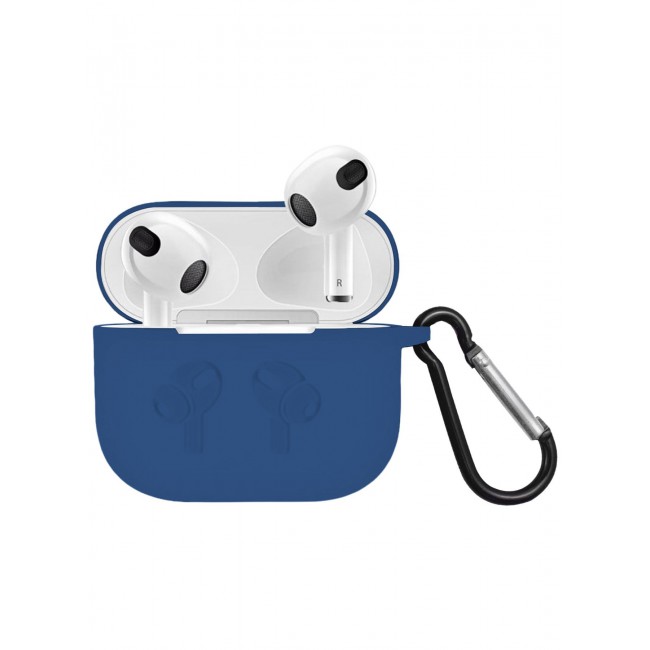 MARGOUN Compatible With AirPods 3 (3rd Generation) 2021 Soft Silicone Case Cover with Keychain - Shock-Resistant And Anti-Scratch- Midnightblue Midnightblue