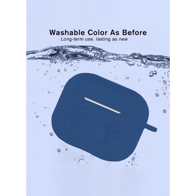 MARGOUN Compatible With AirPods 3 (3rd Generation) 2021 Soft Silicone Case Cover with Keychain - Shock-Resistant And Anti-Scratch- Midnightblue Midnightblue