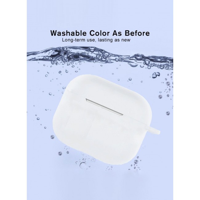 MARGOUN Compatible With AirPods 3 (3rd Generation) 2021 Soft Silicone Case Cover with Keychain - Shock-Resistant And Anti-Scratch- Milkywhite Milkywhite