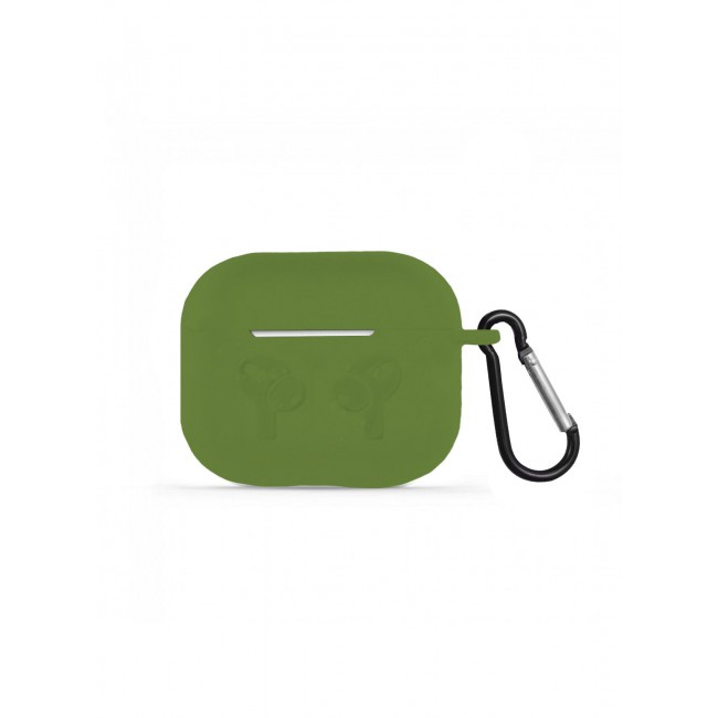 MARGOUN Compatible With AirPods 3 (3rd Generation) 2021 Soft Silicone Case Cover with Keychain - Shock-Resistant And Anti-Scratch- Olivegreen Olivegreen