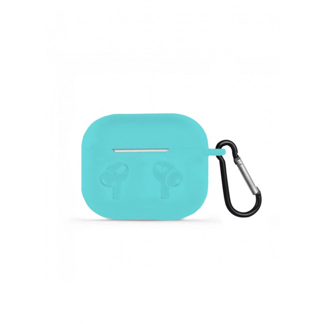 MARGOUN Compatible With AirPods 3 (3rd Generation) 2021 Soft Silicone Case Cover with Keychain - Shock-Resistant And Anti-Scratch- Aquagreen Aquagreen
