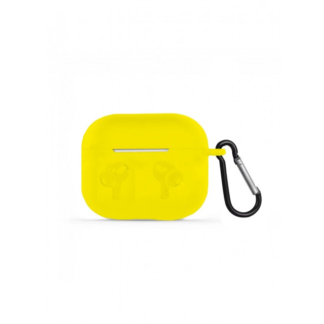 MARGOUN Compatible With AirPods 3 (3rd Generation) 2021 Soft Silicone Case Cover with Keychain - Shock-Resistant And Anti-Scratch- Yellow yellow