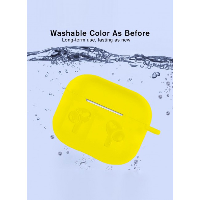 MARGOUN Compatible With AirPods 3 (3rd Generation) 2021 Soft Silicone Case Cover with Keychain - Shock-Resistant And Anti-Scratch- Yellow yellow