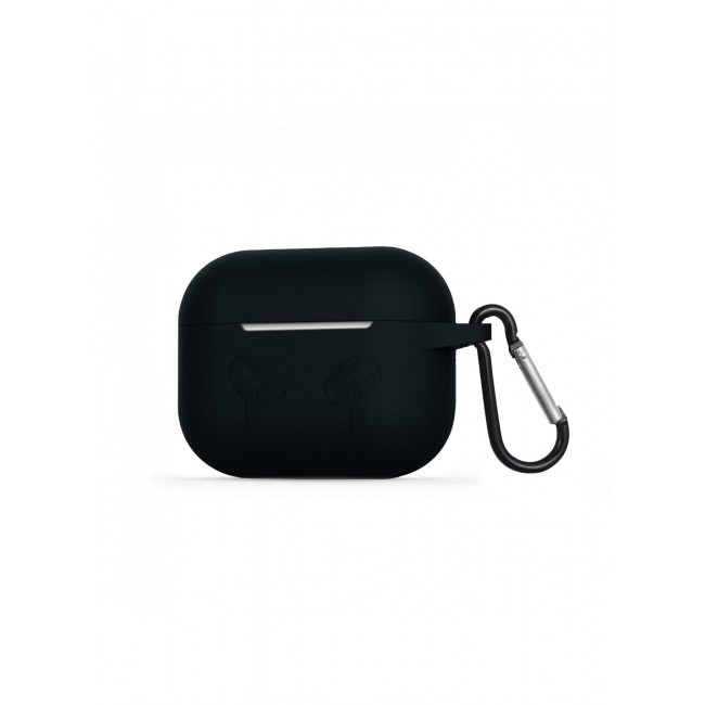 MARGOUN Compatible With AirPods 3 (3rd Generation) 2021 Soft Silicone Case Cover with Keychain - Shock-Resistant And Anti-Scratch- Black black