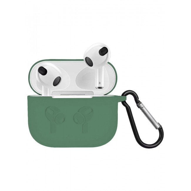 MARGOUN Compatible With AirPods 3 (3rd Generation) 2021 Soft Silicone Case Cover with Keychain - Shock-Resistant And Anti-Scratch- Cactusgreen Cactusgreen