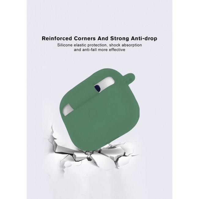 MARGOUN Compatible With AirPods 3 (3rd Generation) 2021 Soft Silicone Case Cover with Keychain - Shock-Resistant And Anti-Scratch- Cactusgreen Cactusgreen