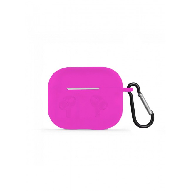 MARGOUN Compatible With AirPods 3 (3rd Generation) 2021 Soft Silicone Case Cover with Keychain - Shock-Resistant And Anti-Scratch- Hotpink Hotpink