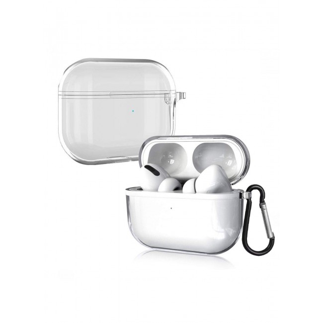 MARGOUN Compatible With AirPods 3 (3rd Generation) 2021 Soft Silicone Case Cover with Keychain - Shock-Resistant And Anti-Scratch- Clear clear