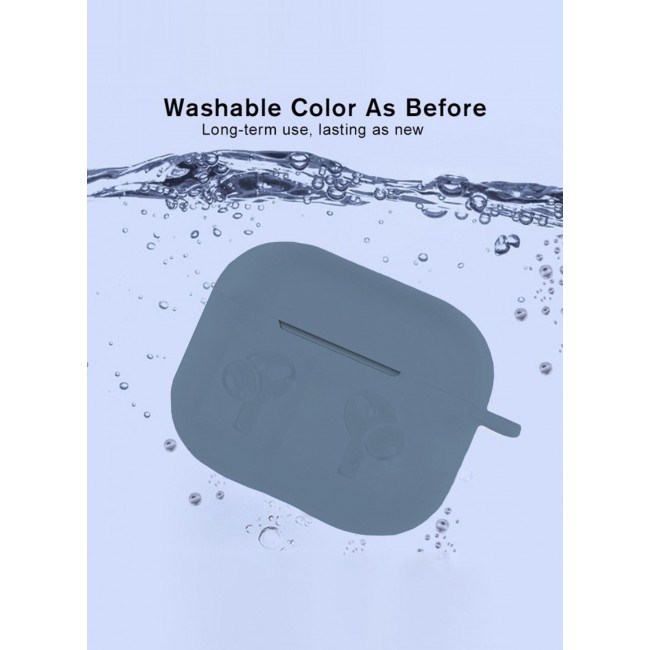 MARGOUN Compatible With AirPods 3 (3rd Generation) 2021 Soft Silicone Case Cover with Keychain - Shock-Resistant And Anti-Scratch- Grey grey