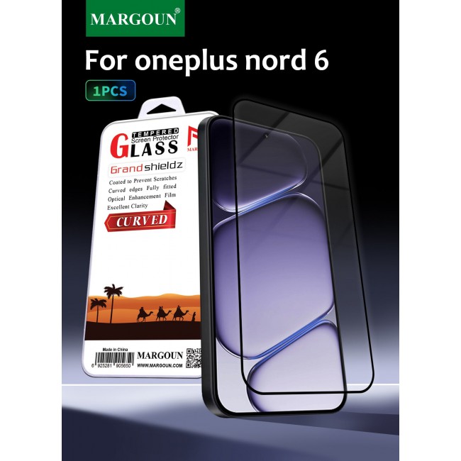 MARGOUN Screen Protector for OnePlus Nord 6 (2026), 9H Full Coverage Tempered Glass, 2.5D Curved Edge, Anti-Fingerprint & Shatter-Proof Screen Guard for OnePlus Nord 6 Clear